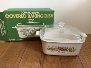 Vintage Corning Ware Spice O Life P-4-8 1.5 Liter Covered Baking Dish With Box - Imagen 1 de 10