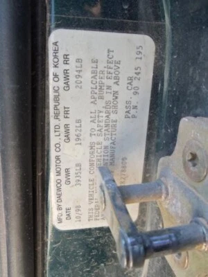 Used Front Right Door Glass Front fits: 1999 Daewoo Nubira Front Right Grade A - Image 1 of 4