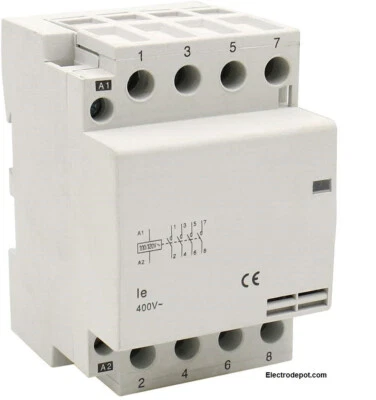 Contactor 4 Pole 120V Coil Lighting 50A, Inductive 20A 30A 40A 3Phase 110V HVAC - Image 1 of 4