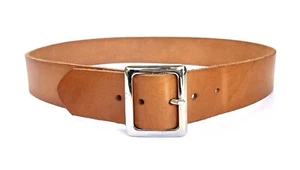 Dos Flores Vintage Light Brown Leather Plain Belt.  Size 34 Removable Buckle. - Picture 1 of 13