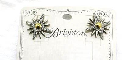 Impresionantes Pendientes Brighton SUNGLOW $62 Oro y Plata Cristal 2 Tonos Foto 1 de 2