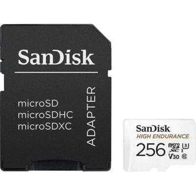 SanDisk High Endurance 256GB Security Camera SDHC Memory Card With Adapter - Image 1 of 4