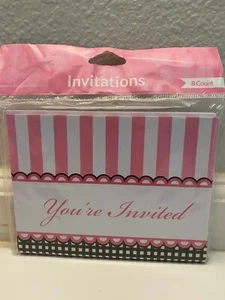 Sweet Baby Feet Pink Gatefold Baby Girl Shower Invitations 8 count - Picture 1 of 2