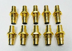10 Pcs S-Viddeo DIN Female Coupler Connector Panel Wall Plate Mount Gold Plated - Picture 1 of 4