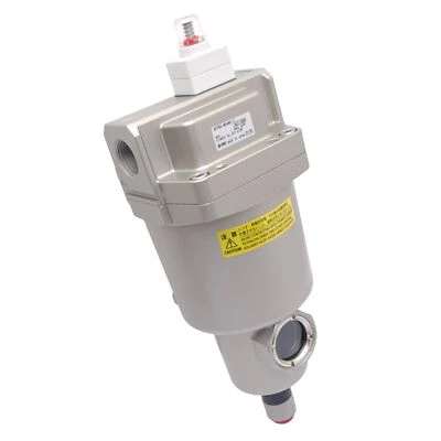 SMC AFF8C-N04BC-T Pneumatic Filter w/ Auto Drain, 3μm 1500L/min, 1/2 NPT, 1.0MPa - Image 1 of 4