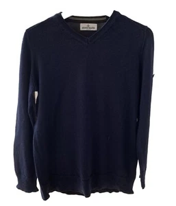 Stone Island Junior Wool Sweater Kids Size 12 (152 cm) Navy Blue Made in Ita#Z30 - Picture 1 of 14