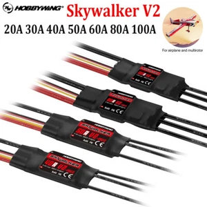 Hobbywing Skywalker 20A 30A 40A 50A 60A 80A 100A ESC 3-6s w/BEC For RC Airplane - Picture 1 of 26