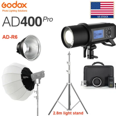 US Godox AD400Pro 400Ws TTL HSS Flash+85cm Lantern Softbox+280cm Light Stand Kit - Image 1 of 4