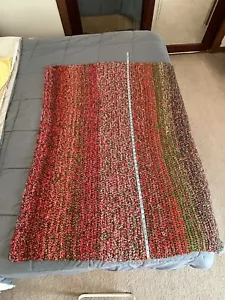 VTG Handmade Crochet Knitted Red and Green Christmas Throw Blanket 43"x57" - Picture 1 of 5