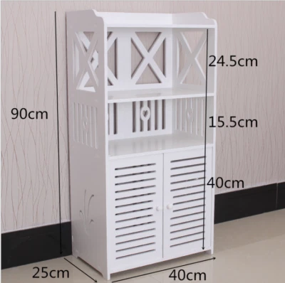 Large Bathroom Shelf Cabinet Cupboard White Bedroom Storage Unit Free Standing
