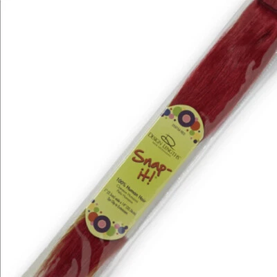 "Extensiones de cabello rojas Snap-it 100 % cabello humano de 14"" de largo de 2 piezas" Foto 1 de 3