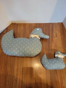 Vintage Blue Geese Duck Pillow Set - Picture 1 of 9