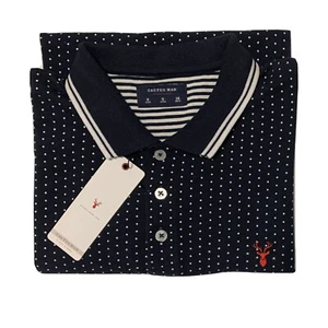Ricky Singh Polo Shirt Cactus Man Blue White Polkadot Size Small 100% Cotton - Picture 1 of 7