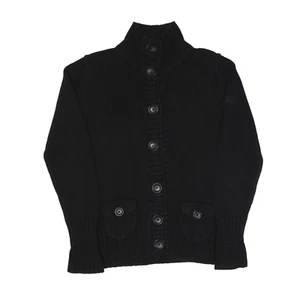 ESPIRIT Cardigan Black Tight Knit High Neck Girls L - Picture 1 of 6