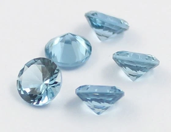 Lab Created Aquamarine Spinel Round Faceted AAA Loose Gemstones (3mm - 15mm) - Image 1 of 1