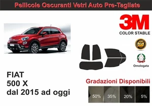 pellicola oscurante vetri fiat 500 X dal 2015 ad oggi kit completo - Imagen 1 de 1