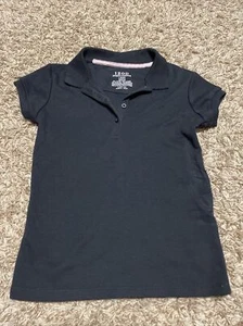 Izod Navy Blue Girls Short Sleeve Polo Uniform Top Tshirt Sz 6 - Picture 1 of 3