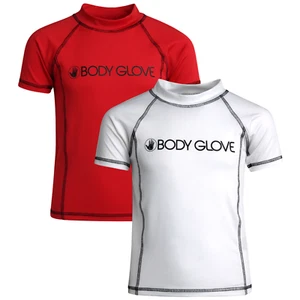 $20 *2 PACK* Body Glove Short Sleeve Rash Guard Shirt UPF 50 | Red & White | 14 - Picture 1 of 11