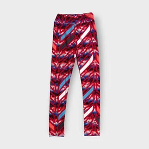 LuLaRoe Juniors Leggings Tween 00-0 Red/Multicolor Abstract NEW Buttery Soft - Picture 1 of 6