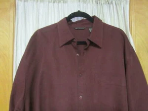 Massini Dark Red/Rust - Men's Long Sleeve Button Down Shirt - Size XL - Picture 1 of 8