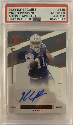 2021 Panini Impeccable - Rookie Autographs Micah Parsons #145 /99 (AU, RC) - Image 1 of 2