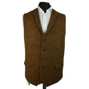 Harris Tweed Tailored Country Textured Brown Waistcoat UK 60R #68 IMMACULATE - Picture 1 of 5