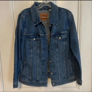 Levis Jean Jacket Vtg Mens M 100% Cotton Denim Preppy Trucker Grunge - Picture 1 of 2