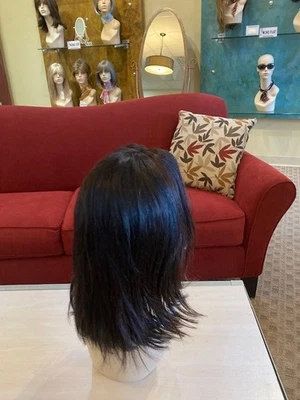 100% NATURAL HUMAN HAIR - SOFT BLACK WITH REDDISH TINT STRAIGHT 14” LONG -NEW - Image 1 of 4