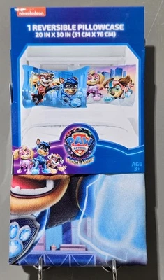 Funda de almohada de microfibra súper suave reversible azul y rosa Paw Patrol 20" x 30" Foto 1 de 4
