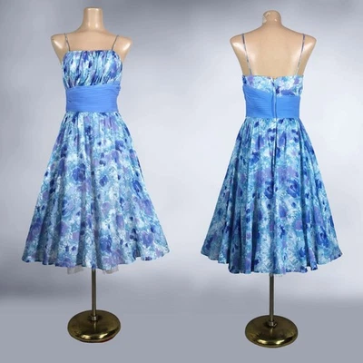 Vestido de fiesta vintage años 50 floral gasa crinolina años 50 en muy buen estado Foto 1 de 4