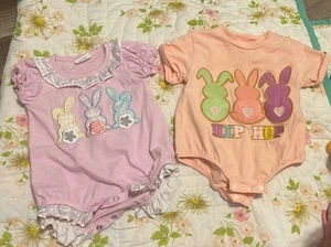 Ostern Mädchen 3-6 Monate Hase Einteiler Rüschen - Bild 1 von 10