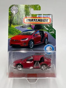 Matchbox Moving Parts MBX Road Trip Tesla Model X Red W/Protector - Picture 1 of 8