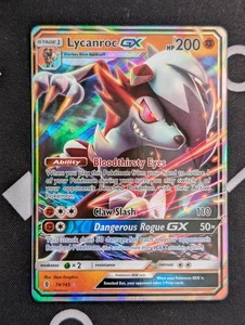 Lycanroc GX - 74/145 - Pokemon Guardians Rising Sun & Moon Ultra Rare Card NM - Picture 1 of 2
