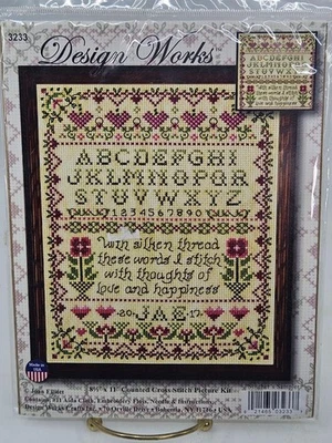 Design Works Stitcher's Sampler Cross Stitch Kit Flowers Hearts Beaded 3233 - Image 1 of 3