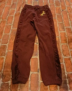 Gymboree Rustic Ranch Horse Fleece Joggers Pants Sz 7 Burgundy - Picture 1 of 1
