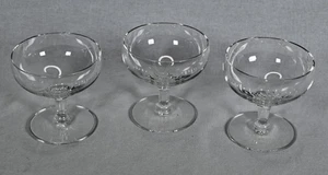 Set di (3) bicchieri da champagne vintage incisi Atomic Starburst Sherbet Low Coupe - Foto 1 di 6