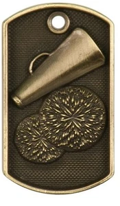 Cheerleading Dog Tag Award Trophy Sport W/Free Bead Chain FREE SHIPPING DT204 - Picture 1 of 2