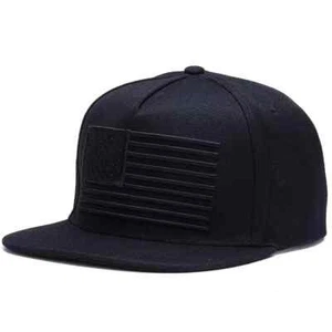 WIDE RIM BLACK AMERICAN HAT, MESH TRUCKER STYLE, EMBROIDERED. BEST QUALITY, NEW! - Picture 1 of 13