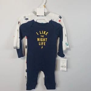 NEW ~ Carter Baby Boy 2-Piece Long Sleeve Romper Bodysuit Newborn NB / A60 - Picture 1 of 3