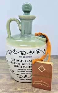 Jarra de whisky irlandés Tullamore Dew 12 años Uisge Baugh tapón sello de cera de colección 8" - Imagen 1 de 12