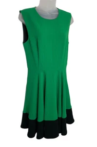 Vestido 41 Hawthorn Fit and Flare Mediano Kelly Verde Negro Color Bloque Sin Mangas - Imagen 1 de 10