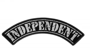 Independent Top Rocker Green Sew on Iron on Embroidered Patch Large Biker - Picture 1 of 3