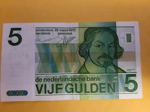1973 Netherlands 5 Gulden Joost van den Vondel, 1793896560 Bank Note - Picture 1 of 2