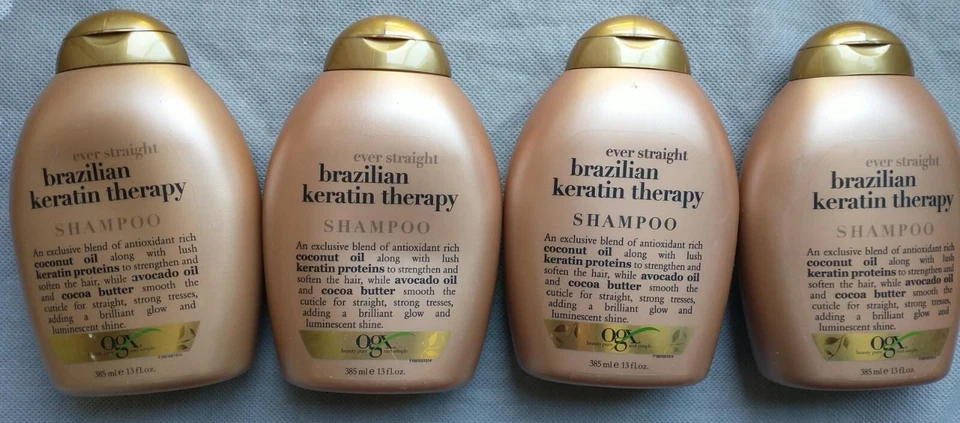 Pack 4 Champú Terapia Queratina Brasileña OGX Ever Straight NUEVO Foto 1 de 1