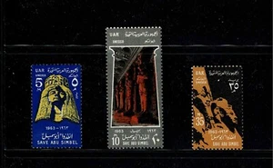 SAVE THE MONUMENT OF NUBIA CAMPAIGN.FULL SET OF 3 STAMPS MNH. - Picture 1 of 5