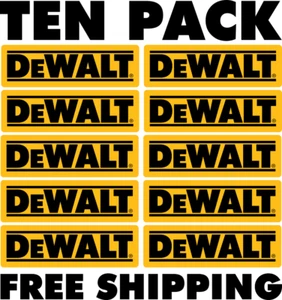 PACK OF 10 DEWALT TOOLS DECAL LABEL STICKER VINYL TOOL BOX TRUCK WINDOW CAR - Picture 1 of 2