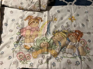 Vintage 1983 Kohlaufnäher Kinder komplett 3-teiliges Doppelbett-Set flach montierter Kissenbezug - Bild 1 von 2