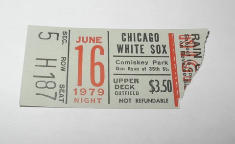 1979 Baseball Chicago White Sox Boston Red Sox Ticket 6/16 Jorge Orta Home Run Cover