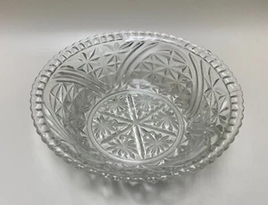 Anchor Hocking 10-1/2 Zoll Schale Sterne & Stangen Muster Klar Pressglas - Bild 1 von 6