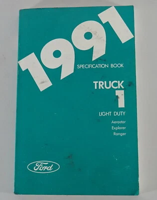 Libro Di Tavola Ford Aerostar, Explorer, Ranger Anno Modello 1991 - Immagine 1 di 2
